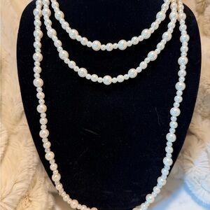 Elegant White Pearl Necklace Set